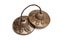 Tibetan Buddhist tingsha cymbals isolated