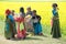 Tibetan children in seed field