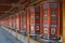 The Tibetan kora or pilgrimage and prayer wheels in Xiahe Labra