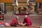Tibetan monk during mystical mask dancing Tsam mystery dance in time of Yuru Kabgyat Buddhist festival at Lamayuru Gompa, Ladakh,