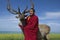 Tibetan Monk and Reindeer