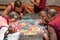 Tibetan monks making a mandala