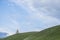 Tibetan pagoda on top of mountain