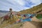 Tibetan prayer flags in Himalayas