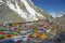 Tibetan prayer flags Lungta on the Drolma La Pass.