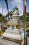 Tibetan Stupa with Prayer Flags in Jiuzhaigou, China