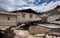 Tibetan traditional house and a backyard in a countryside