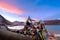 Tibetian prayer flag beside Pangong Lake (Pangong Tso),Leh , Lad