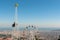 The Tibidabo amusement park on Mount Tibidabo on background of blue sky, Barcelona, â€‹â€‹Spain