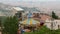 Tibidabo Amusement Park, tourists on viewing point and Barcelona