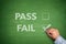 Tick boxes for Pass or Fail on blackboard