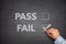 Tick boxes for Pass or Fail on blackboard