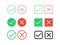 Tick check mark and decline cross vector icons for internet buttons