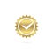 Tick checkered seal icon gold color