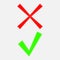 Tick and cross icons, yes no symbols
