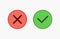 Tick cross mark vector icon, check correct sign, yes no concept, simple flat design for web, website, mobile app