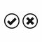 Tick and cross selection icon, simple style