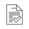 Tick Document Outline Flat Icon on White