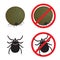 Tick flea and Stop Tick flea sign symbols vector design