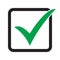 Tick icon vector symbol, checkmark isolated on white background. Check list button icon. Check mark icon in square sign.