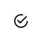 Tick inside circle icon logo isolated on white background