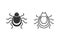 Tick line icon set. Mite silhouette. Vector