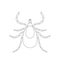 Tick parasite. Sketch of Tick. Mite. Tick on white background. Tick Design for coloring book.