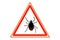 Tick parasite warning sign. Mite warning sign. Dangerous tick area warning sign. Tick vector icon isolated on white
