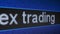 Ticker board with running text Forex trading