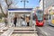 Ticket barrier at entrance to the tram station