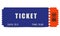 Ticket blue. theatre, cinema, circus, event, exhibition,