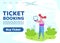 Ticket Booking Banner, Little Girl Hold Tablet PC
