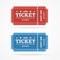 Ticket Icon Blank Admit Set Retro Old Style. Vector