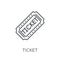 Ticket linear icon. Modern outline Ticket logo concept on white