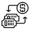 Ticket money barter icon outline vector. Evolution system