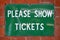 Ticket sign at vintage Bluebell Railway in Southern England