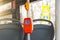 Ticket validator, card reader on public bus, trolleybus, tram. Public Transport card reader and scanner for toll payment, bank