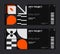 Ticket vector template layout with abstract vector geometric shapes. Brutalism inspired graphics