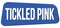TICKLED PINK text on blue trapeze stamp sign