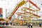 The Tickler Rollercoaster at Luna Park, Coney Island during Jewish National Day, New York City