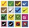 Tickmark, checkmark, right mark, correct choice - vector icons s