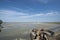 Tidal bay at Mont Saint Michel, France