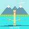 Tidal energy. Flat design