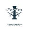 Tidal Energy icon. Simple element from alternative energy collection. Creative Tidal Energy icon for web design, templates,