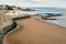 The tidal pool at low tide during the winter at Viking Bay beach, Broadstairs, Kent, UK