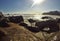 Tide coming in on the west coast of California