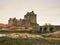 Tides in the lake at Eilean Donan Castle, Scotland. The popular stony bridge