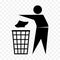 Tidy man icon, do not litter symbol