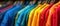 Tidy Rack Of Vibrant Shirts Creates A Kaleidoscope Of Colors