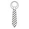 Tie business elegance cartoon in black and white